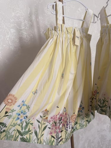 فستان فندي ليموني مشجر من الاسفل