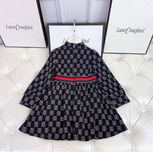 فستان قوتشي قطن ثقيل مزين ببروش لامع