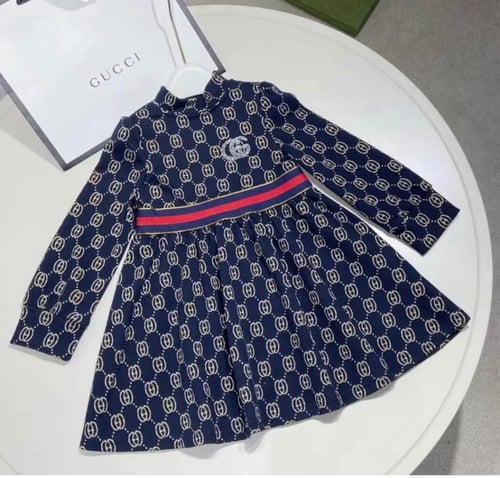 فستان قوتشي قطن ثقيل مزين ببروش لامع