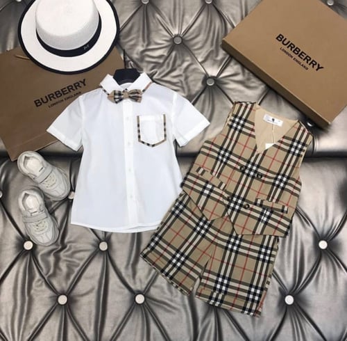 بدلة بربري ولادي 4قطع تي شيرت+بيونة+سيديري+شورت