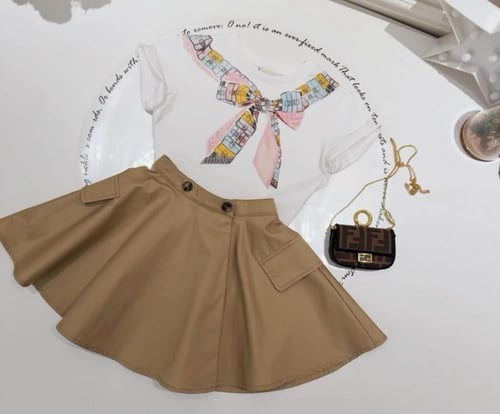 تيور فندي قطعتين بطبعة سكارف ملون