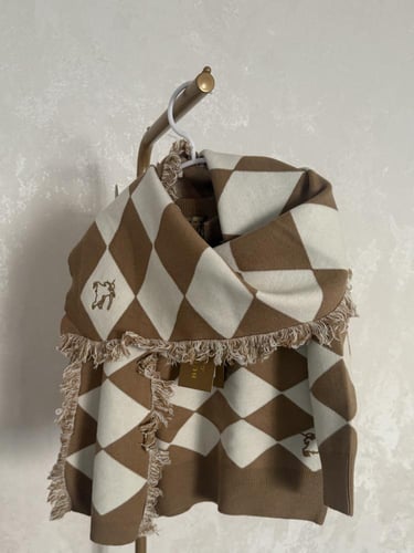 بلوفر بربري مع الشال صوف مناسب للجنسين