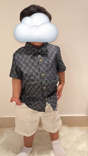 بدلة ولادي 3 قطع قميص+شورت+فيونكة