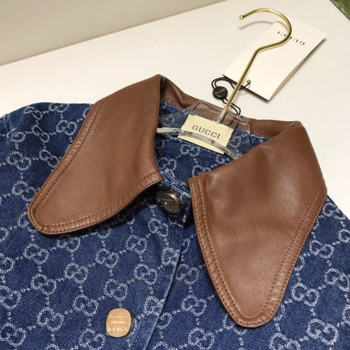 فستان ومعطف ينلبس بطريقتين قوتشي مزين بجلد فخم جدا...