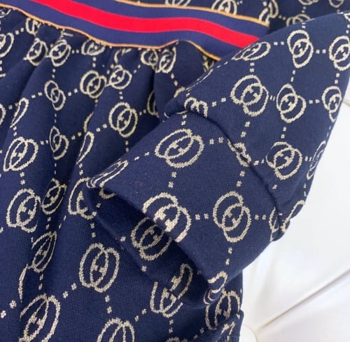 فستان قوتشي قطن ثقيل مزين ببروش لامع