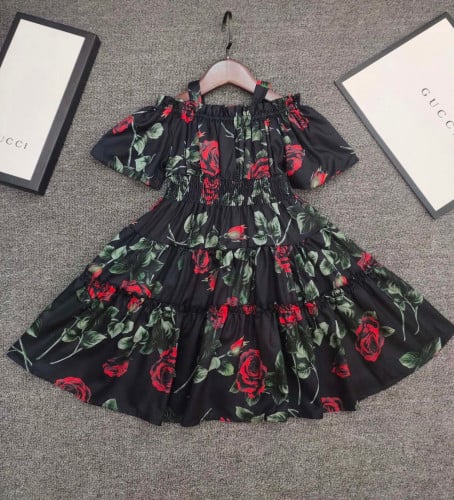 فستان D&G مورد اسود واحمر فخم