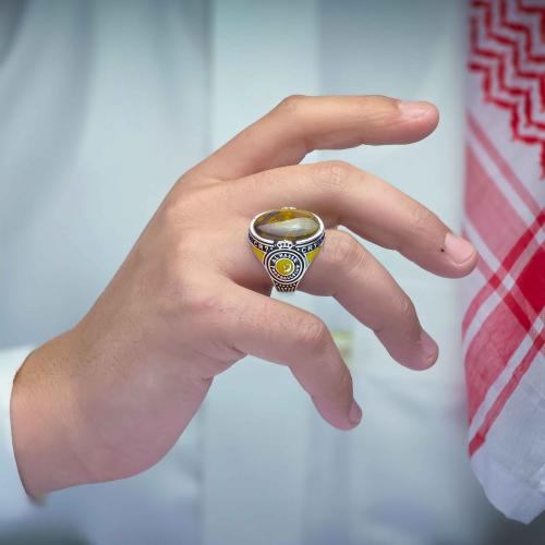 خاتم النصر عقيق يماني شعب مرجانية