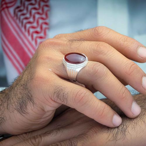 خاتم بحريني عقيق يماني كبدي