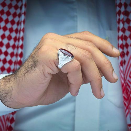 خاتم بحريني عقيق يماني كبدي