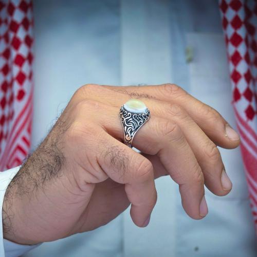 خاتم فضة عقيق يماني سليماني