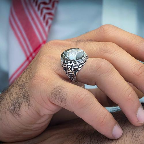 خاتم تراثي عقيق يماني خرايطي نادر