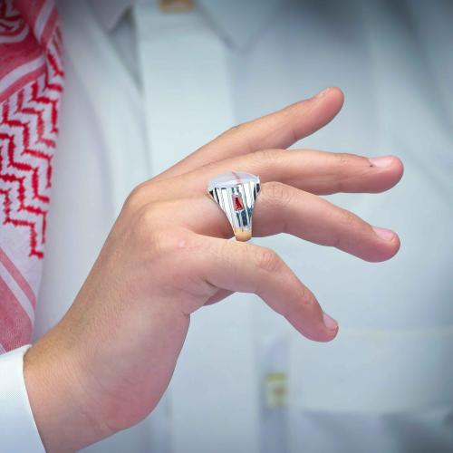 خاتم بحريني عقيق يماني مزهر