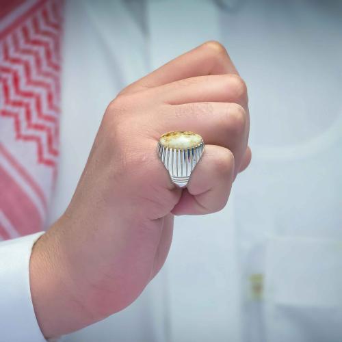 خاتم بحريني عقيق يماني طحلبي