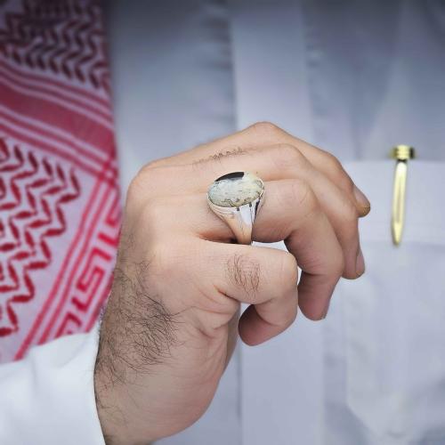 خاتم بحريني عقيق يماني طحلبي