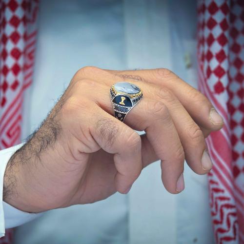 خاتم فضة عقيق يماني شجراني