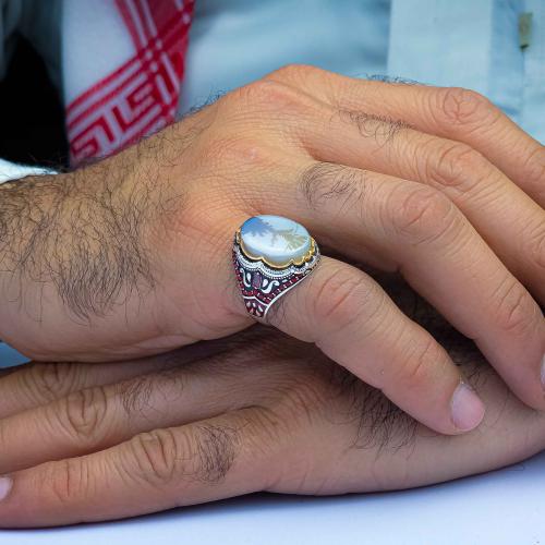 خاتم شبابي عقيق يماني شجراني نادر