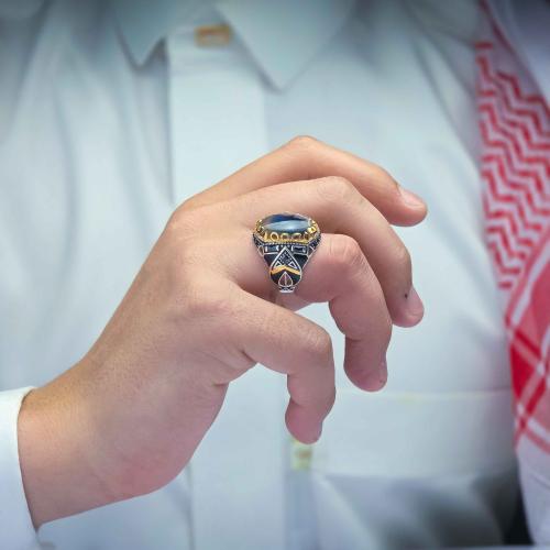 خاتم شبابي عقيق يماني مزهر نادر