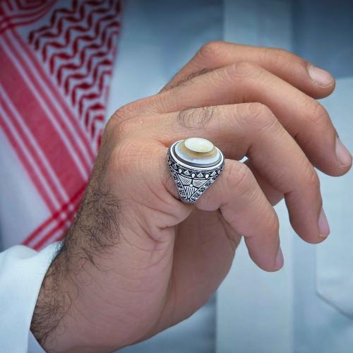 خاتم فضة عقيق يماني سليماني