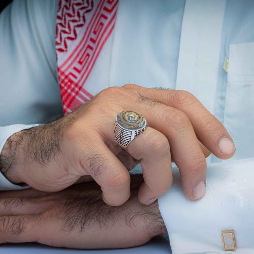 خاتم فضة عقيق يماني داوودي