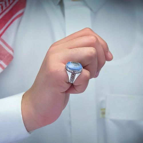 خاتم اسلامي عقيق يماني خرايطي نادر