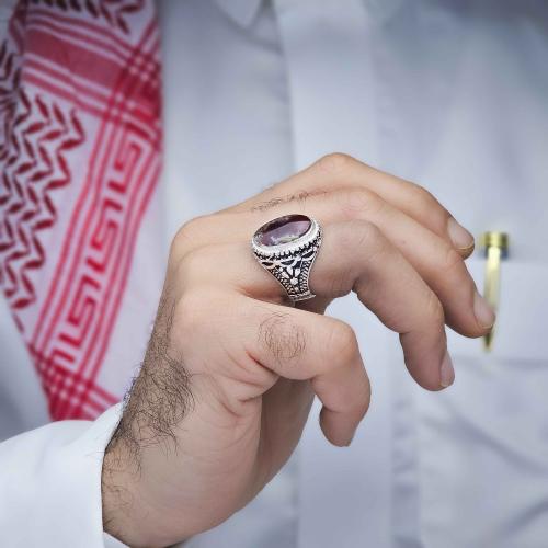 خاتم فضة عقيق يماني خرايطي