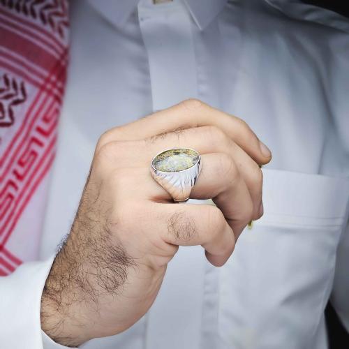 خاتم بحريني عقيق يماني طحلبي شجراني