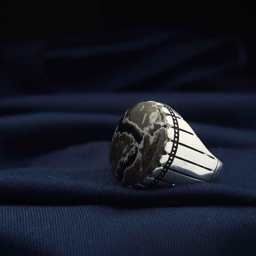 خاتم فضة عقيق يماني خرايطي