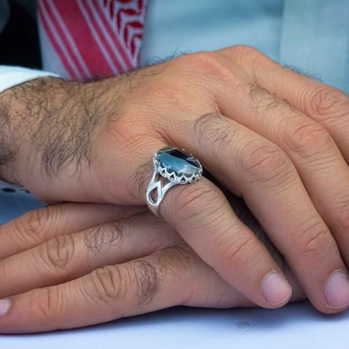 خاتم فضة عقيق يماني خرايطي