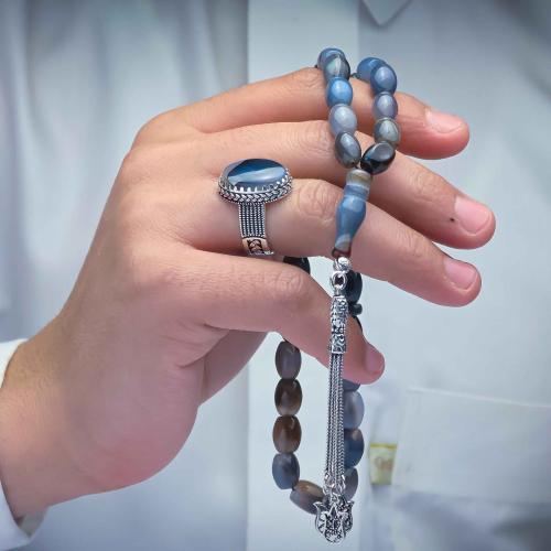 سبحة و خاتم ملكي عقيق يماني