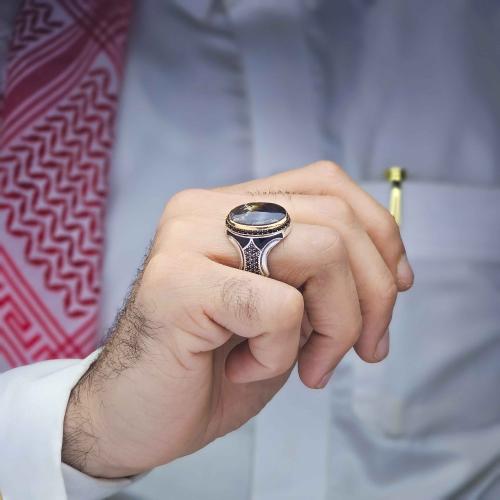 خاتم فضة عقيق يماني خرايطي