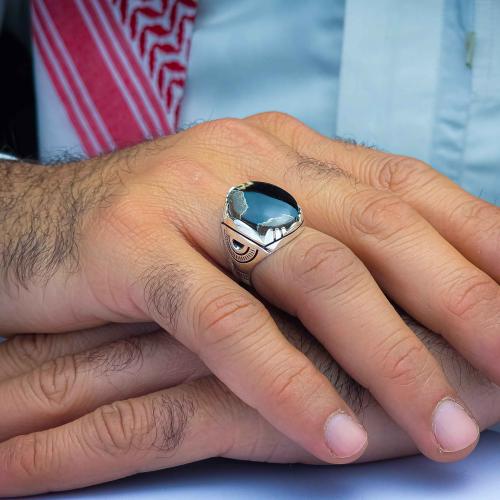 خاتم كلاسيكي عقيق يماني خرايطي