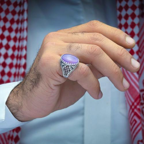 خاتم اسلامي عقيق يماني سماوي