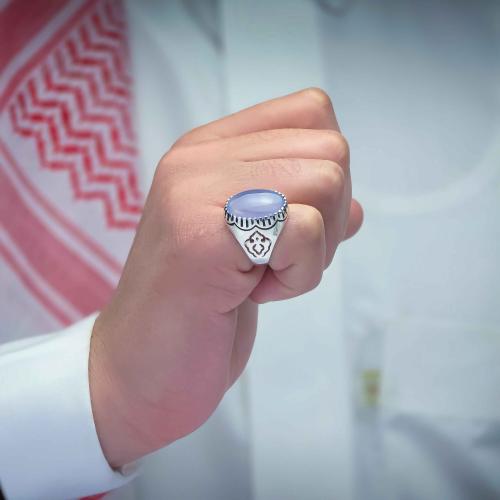 خاتم اسلامي عقيق يماني سماوي