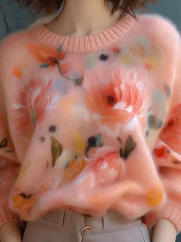 سترة وردية منفوشة