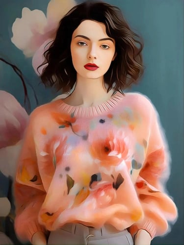 سترة وردية منفوشة