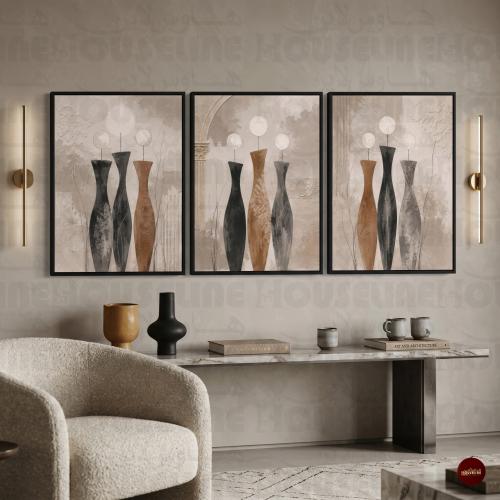 طقم 3 لوحات جدارية طباعة كانفس