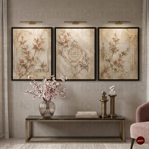 طقم 3 لوحات جدارية طباعة كانفس