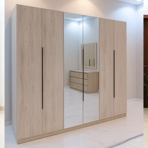 دولاب ملابس 6 أبواب مع مرايتين تعليق تطبيق بتقسيم...