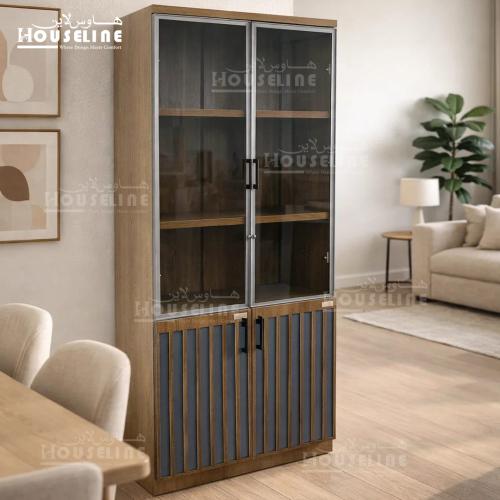 دولاب مكتب بتفاصيل شرائح عصرية – تصميم أنيق بواجها...