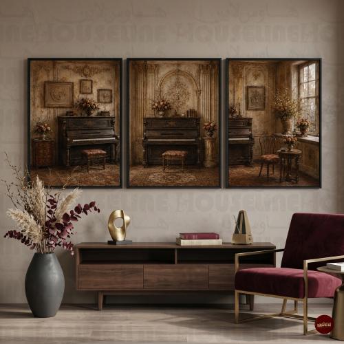 طقم 3 لوحات جدارية طباعة كانفس