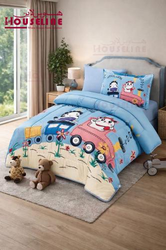 طقم لحاف قطار المرح – تصميم كرتوني للأطفال