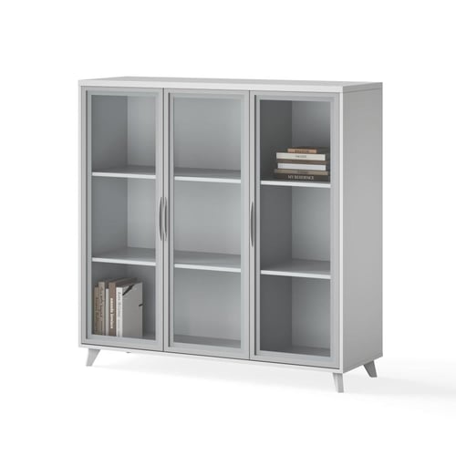 دولاب ملفات CB-24 عالي خشبي بزجاج أنيق | تشييد الش...