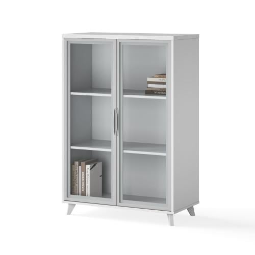 دولاب ملفات CB-24 عالي خشبي بزجاج أنيق | تشييد الش...