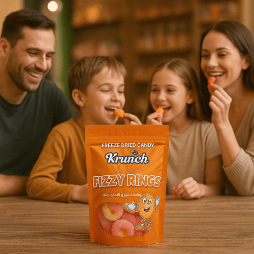 فيزي حلقات الخوخ المجففة بالتبريد