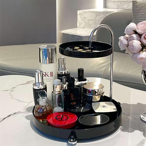 منظم أنيق ذو طبقتين للعطور والمجوهرات والإكسسوارات...