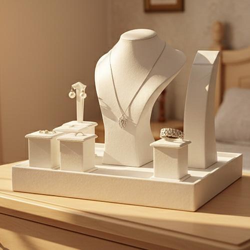 طقم عرض مجوهرات فاخر – ستاند تصوير وعرض احترافي