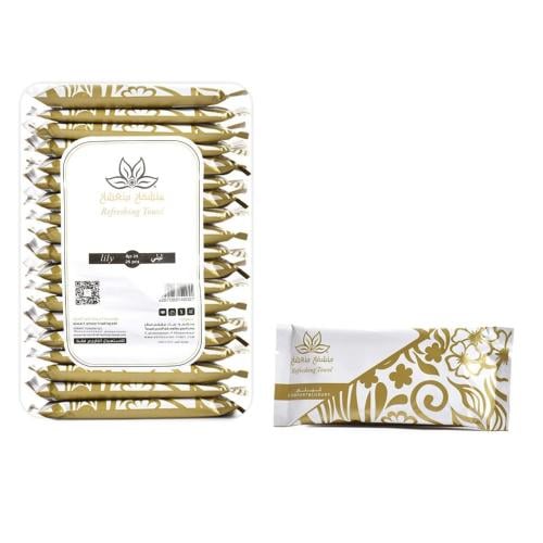 25 قطعة من مناشف مبللة منعشة برائحة عطرية للوجه بر...