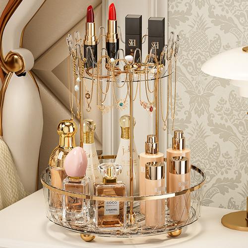 منظم مكياج وعطور ذو طبقتين فاخر – عرض أنيق لمستحضر...