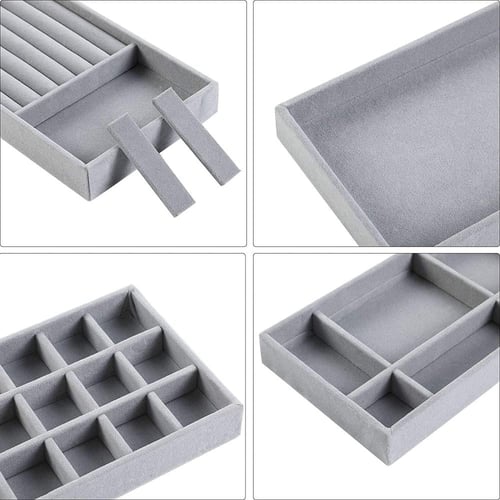 طقم منظم درج المجوهرات من 4 قطع للاقراط والخواتم و...