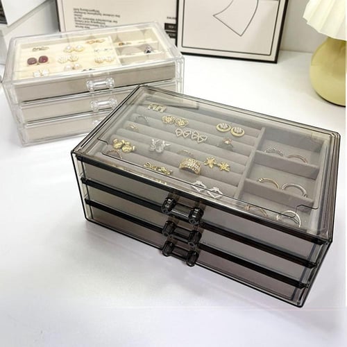 صندوق تنظيم المجوهرات الأنيق مع أدراج متعددة – حل...